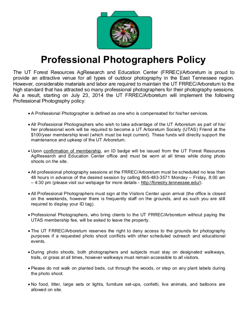 Photography Policy