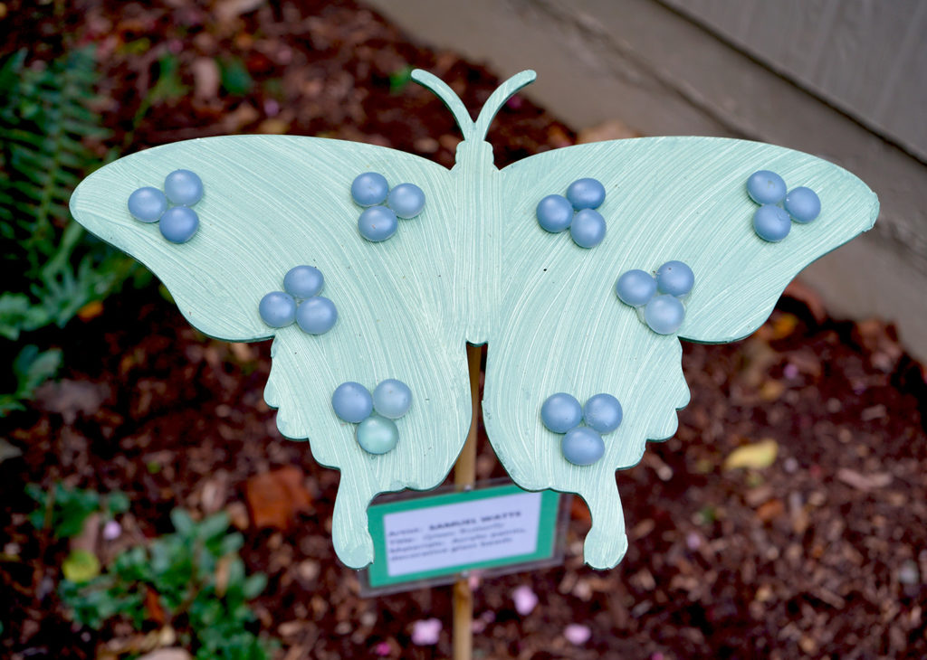 Decorated wooden butterfly
