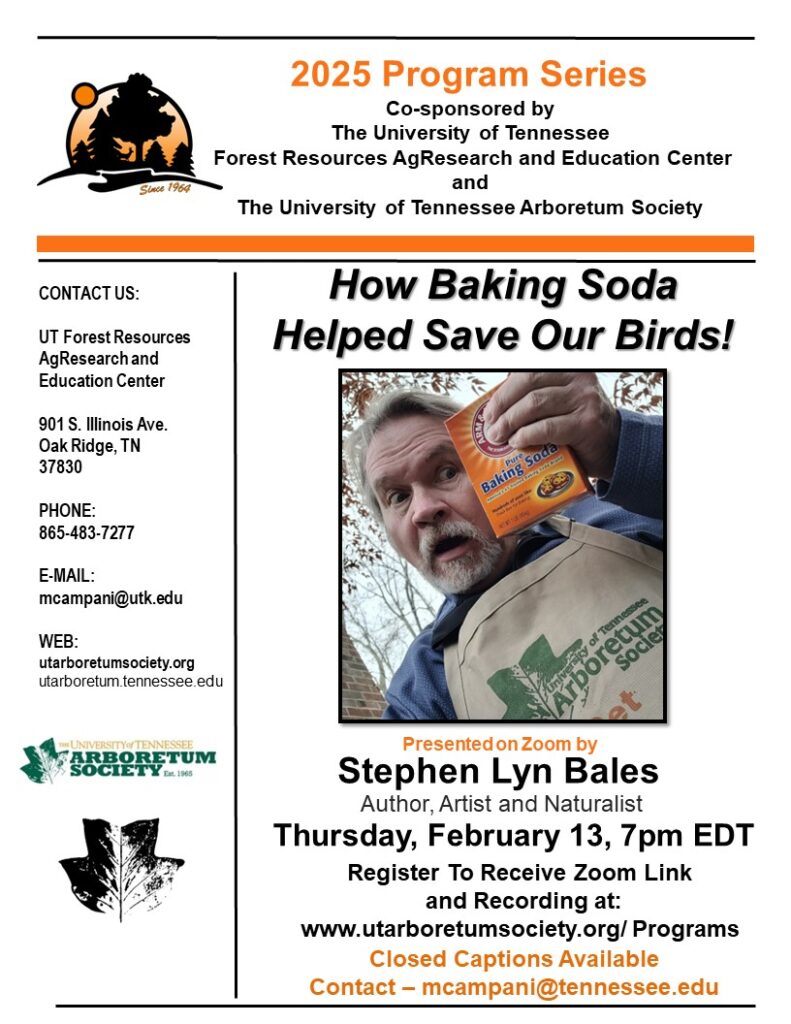 Flyer with information about program. Picture of Stephen Lyn Bales holding a box of baking soda.