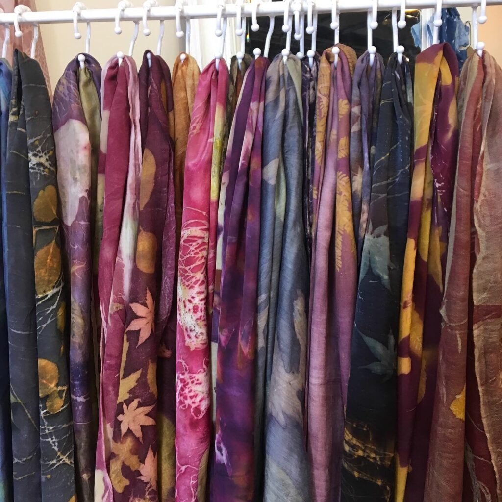pictures of scarves with botanica prints